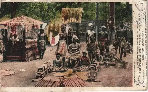 Postcard Brighton Beach Park - Natives 1906