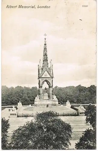 Postcard London Albert Memorial 1909