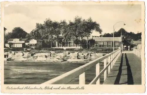 Ansichtskarte Scharbeutz Blick nach der Strandhalle 1943