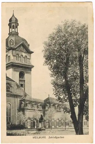 Ansichtskarte Weilburg (Lahn) Schloß (Castle) Schlossgarten 1920
