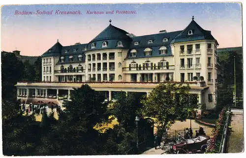 Ansichtskarte Bad Kreuznach Kurhaus, Parkhotel, Hotel am Kurpark 1919
