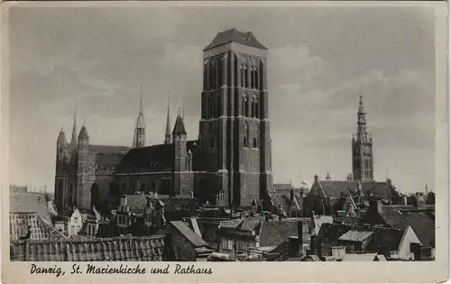 Danzig Gdańsk/Gduńsk Marienkirche/Kościół Mariacki Kirche & Rathaus 1940