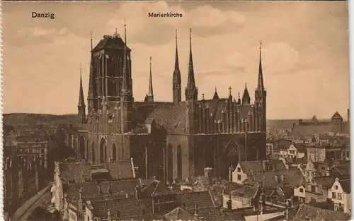Danzig Gdańsk/Gduńsk Marienkirche Kościół Mariacki Kirche Panorama Stadt 1910