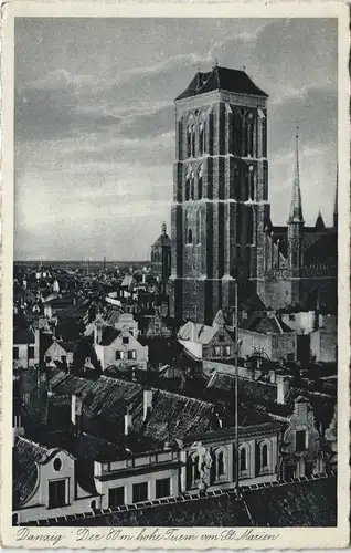Danzig Gdańsk/Gduńsk 80 Meter Turm der Marienkirche/Kościół Mariacki 1930