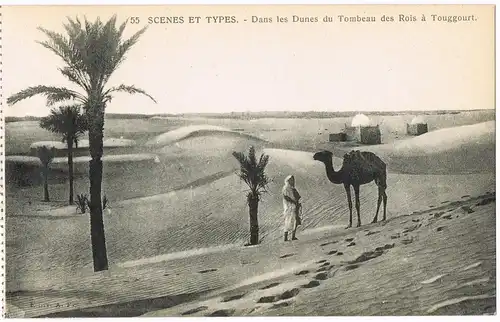 Ägypten (allgemein) SCENES ET TYPES. - Dans les Dunes du Tombeau des Rois à Touggourt Egypt 1922