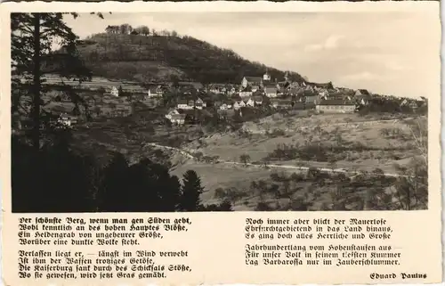 Ansichtskarte Hohenstaufen-Göppingen Stadt - historien Text 1932