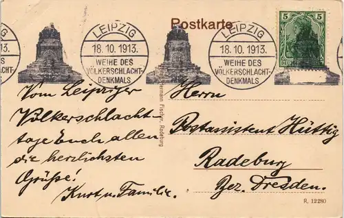 Ansichtskarte Radeburg Totale, Rollstempel Einweihung VD 1913