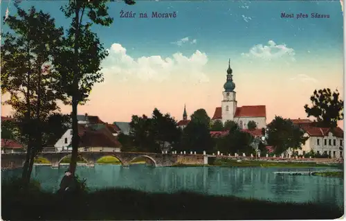 Mährisch Weißkirchen Hranice na Moravě Žďár na Moravě Most přes Sázavu 1910
