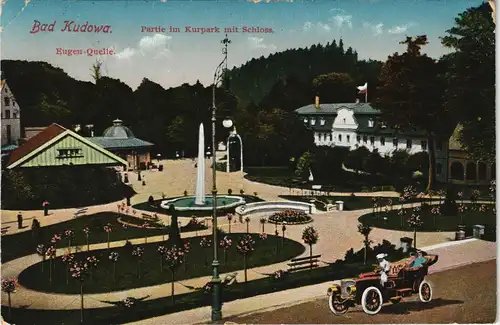Postcard Bad Kudowa Kudowa-Zdrój Partie im Kurpark mit Schloss. 1917