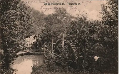 Pleisweiler-Oberhofen Wappenschmiede gel. Feldpost-Stempel Bergzabern 1915