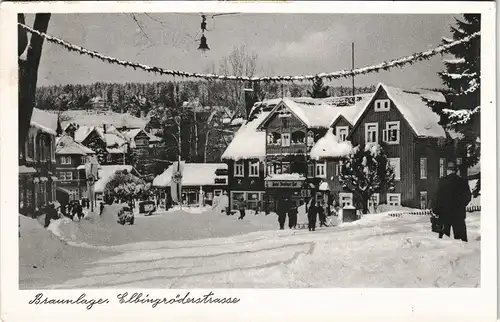 Ansichtskarte Braunlage Elbingroderstrasse im Winter 1959