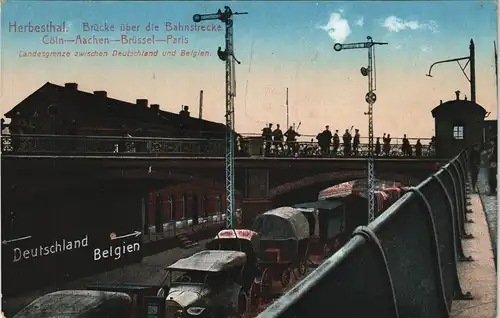 Herbesthal-Lontzen  Bahnhof 1916  Feldpoststempel 1. Landst. Bayreuth III B 5