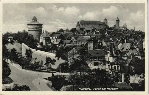 Ansichtskarte Nürnberg Hallertor 1936  gel. Stempel Marschstafeel zum Reichsparteitag Marschpost