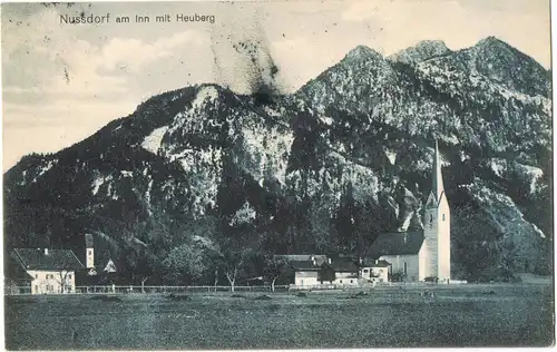 Ansichtskarte Nußdorf am Inn Blick auf die Stadt 1918