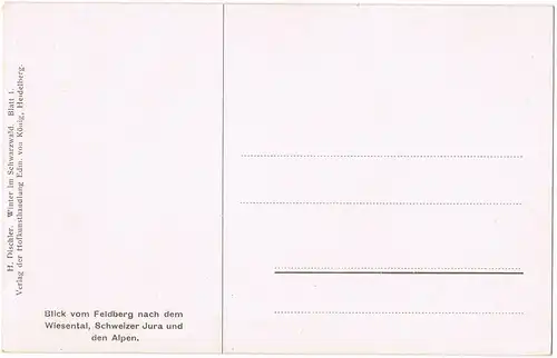 Feldberg (Schwarzwald) Blick vom Feldberg nach dem Wiesental Schweizer Jura 1916