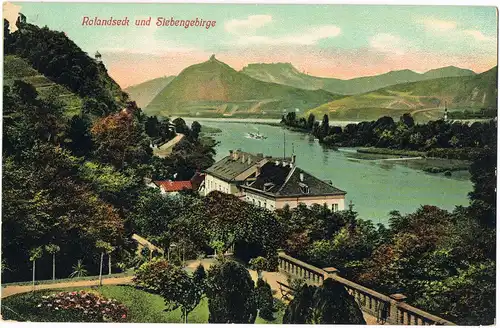 Rolandseck-Remagen Restaurant - Blick auf den Rhein, Dampfer 1913
