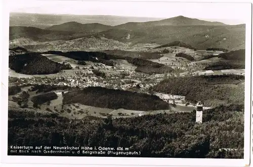 .Baden-Württemberg Kaiserturm Neunkircher Höhe Gadernheim (Flugzeugaufn.) 1953