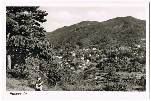 Ansichtskarte Badenweiler Panorama-Ansicht, gel. ohne Briefmarke
 1955