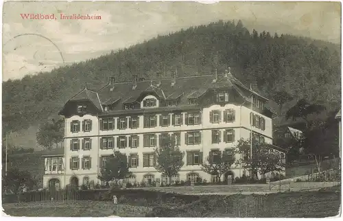 Ansichtskarte Bad Wildbad Partie am Invalidenheim 1909