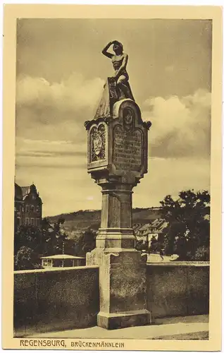 Ansichtskarte Regensburg Brückenmännlein, Straßenblick 1932