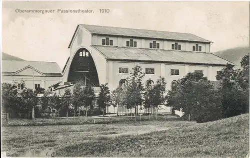 Ansichtskarte Oberammergau Passionstheater/Passionsspielhaus 1910