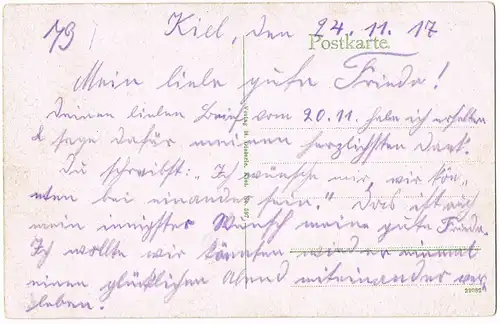 Ansichtskarte Kiel Stadt und Dampfer 1917