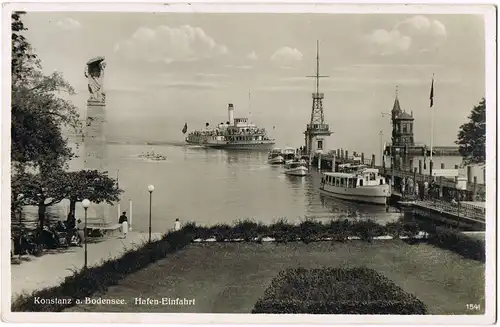 Ansichtskarte Konstanz Hafen, Dampfer 1941