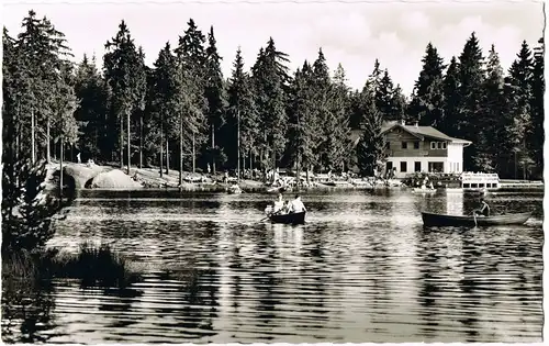 Fichtelberg Oberfranken Fichtelsee, Restaurant Ruderer 1961 gel Landpoststempel