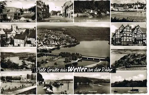 Wetter (Ruhr) Mehrbild-AK Ortsansichten und Umland-Ansichten 1965