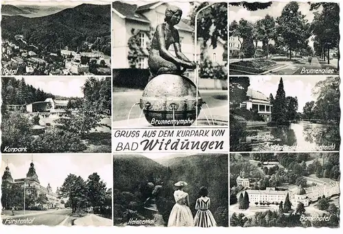 Ansichtskarte Bad Wildungen Brunnenallee, Kurpark, Helenental uvm 1978