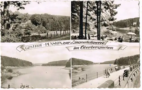 Ansichtskarte Marienheide GASTHOF-PENSION Zur Lingesetalsperre - 4 Bild 1958