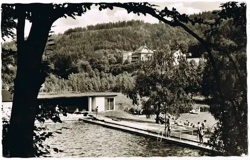 Ansichtskarte Heigenbrücken Freibad Schwimmbad 1961