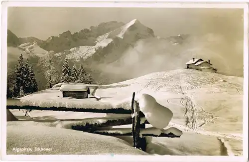 Garmisch-Partenkirchen Eckbauer 1236m, Alpspitze Schneesturm 1955