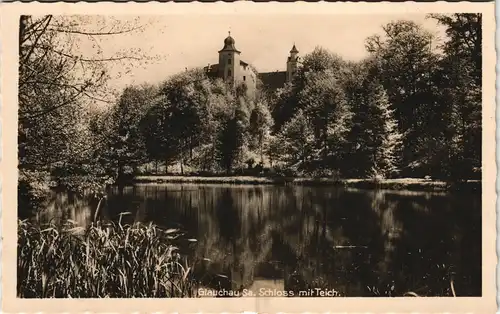 Ansichtskarte Glauchau Schloss 1940  gel. Feldpost 1. Land. Ers.-Batl 4