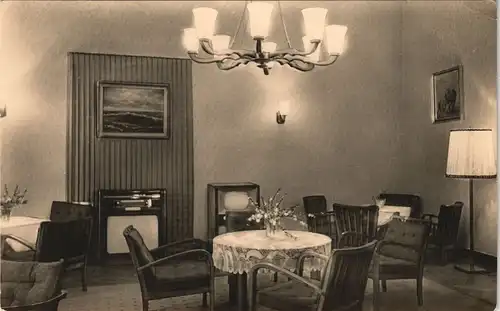 Ansichtskarte Heringsdorf Usedom Zentrag Ferienheim Clubraum 1959