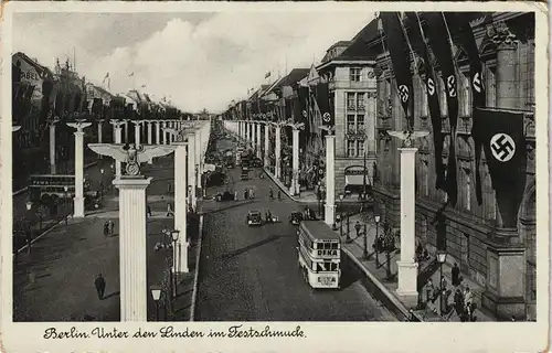 Ansichtskarte Mitte-Berlin Unter den Linden im Festschmuck 1940