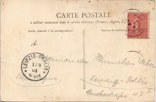 CPA Ajaccio Hafenpartie und Stadt 1904  gel. Ankunftsstempel Leipzig Gohlis