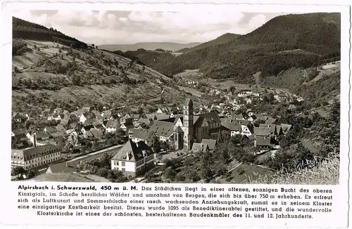 Ansichtskarte Alpirsbach Panorama mit Beschreibung der Örtlichkeit 1970