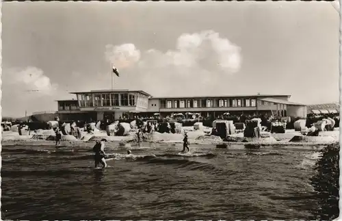 Ansichtskarte Döse-Cuxhaven Badeleben am Strandhaus 1962