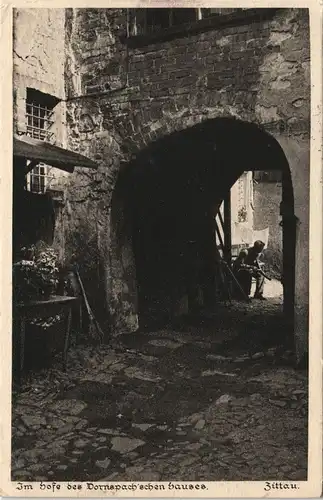 Ansichtskarte Zittau Im Hofe des Dornspach'schen Hauses 1916 gel. Feldpost