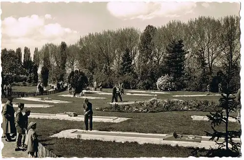 Ansichtskarte Rüsselsheim Stadtpark, Minigolf - Kleingolf-Anlage 1956