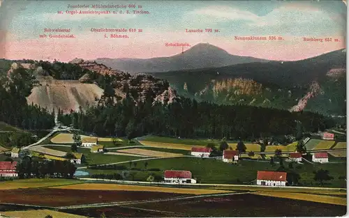 Ansichtskarte Jonsdorf Umland-Ansicht 1915/1910   gelaufen mit Stempel JONSDORF