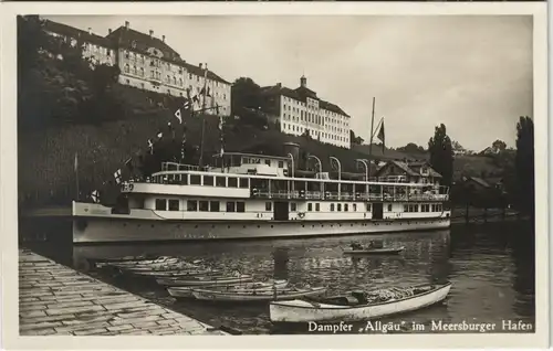Meersburg Dampfer Bodensee Schiff "Allgäu" im Meersburger Hafen 1940