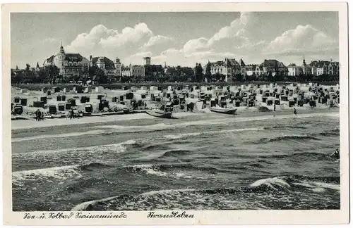 Postcard Swinemünde Świnoujście Strand Ostsee Strandleben 1936