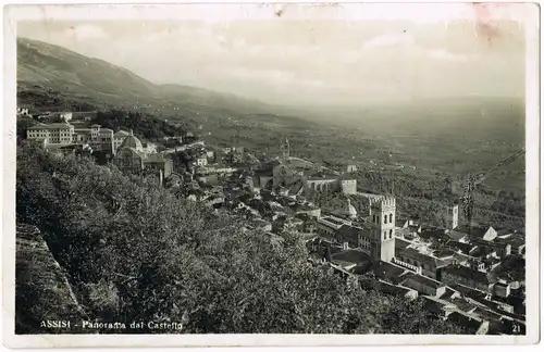 Cartoline Assisi Panorama dal Castello 1930