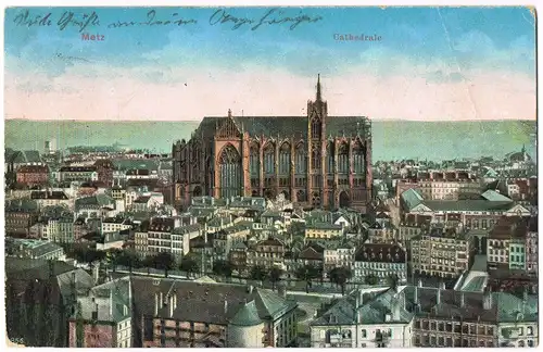 CPA Metz Panorama-Ansicht Blick Cathedrale 1914
