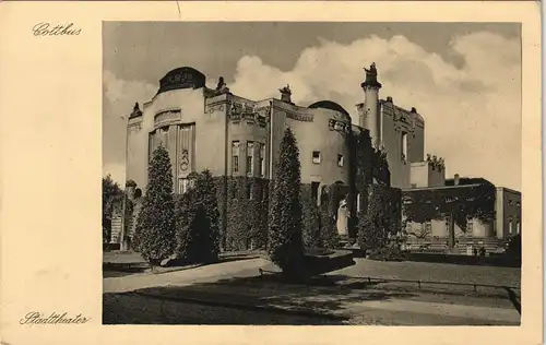 Ansichtskarte Cottbus Partie am Theater Stadttheater 1940