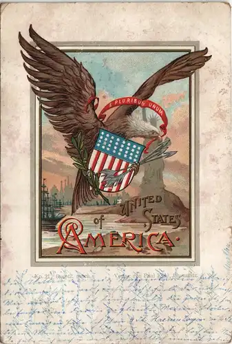 .USA United States of America Patriotika USA Eagle Adler Heraldik   1899