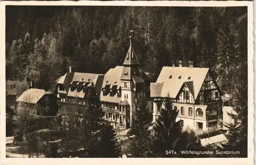 Postcard Wölfelsgrund Międzygórze Blick auf das Sanatorium 1931