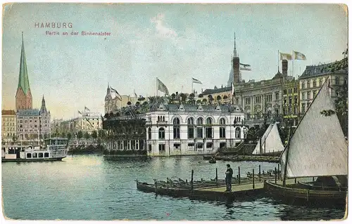 Ansichtskarte Altstadt-Hamburg Binnenalster 1907